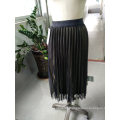 Lady′s Metallic Color Pleated Breathable Skirt